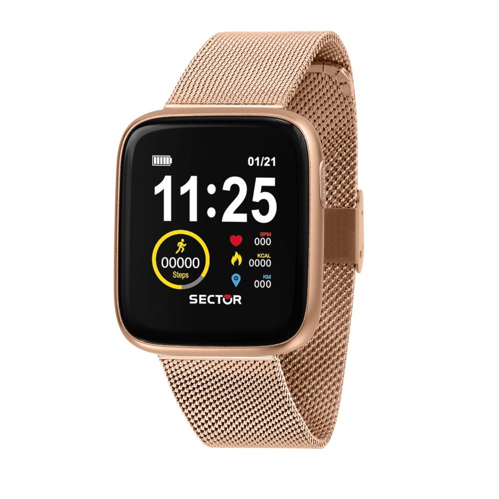 Smartwatch Sector S-04 mesh oro rosa - 40x34 mm - Web Time Orologi Outlet