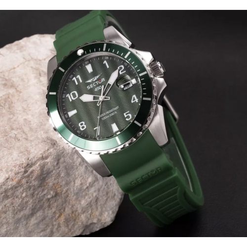 Orologio SECTOR uomo serie 450 datario gomma verde