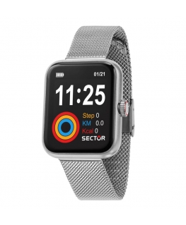 Smartwatch SECTOR S-03 mesh silver - 43x36 mm