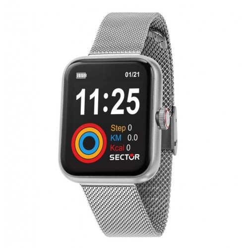 Smartwatch Sector S-03 mesh silver - 43x36 mm