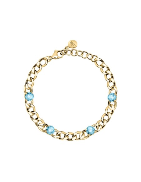 Bracciale MORELLATO donna Poetica acciaio dorato / cristalli blu