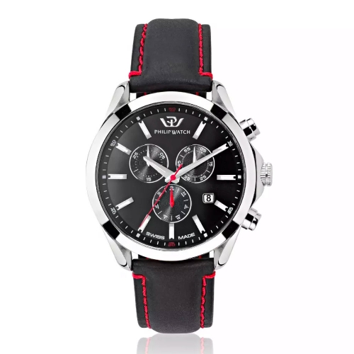 Philip Watch Blaze 41mm chr 6h black dial black strap uomo