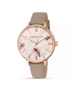 Morellato Ninfa 36mm 3h rose w/insect dial beige s donna