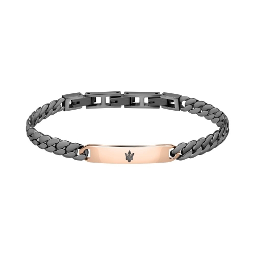 Bracciale MASERATI uomo acciaio brunito / tag...