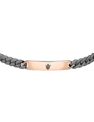 Bracciale MASERATI uomo acciaio brunito / tag...