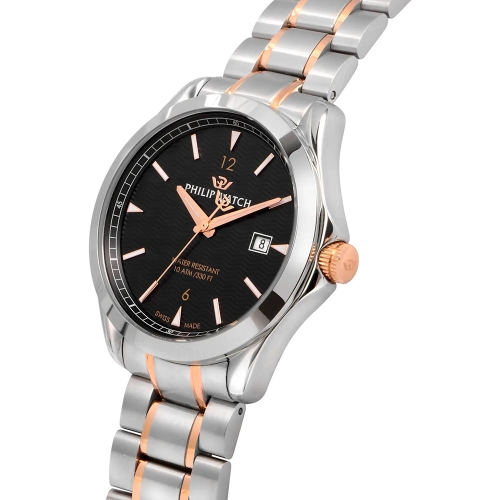 Philip Watch Blaze 41mm 3h black dial br ss+rg uomo R8253165005