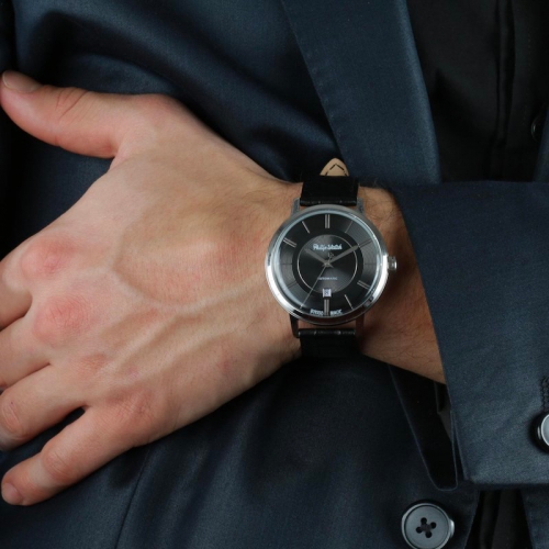 Philip Watch Grand archive 1940 aut 43mm3h blk d bl s uomo