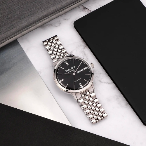 Philip Watch Grand archive 1940 43mm 3h blk dial br s maschile