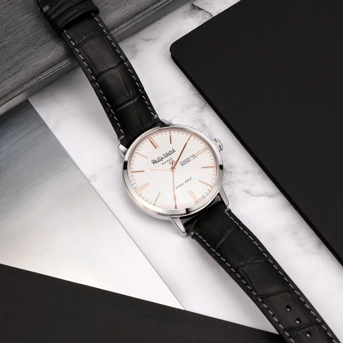 Philip Watch Grand archive 1940 43mm 3h sil dial b st maschile