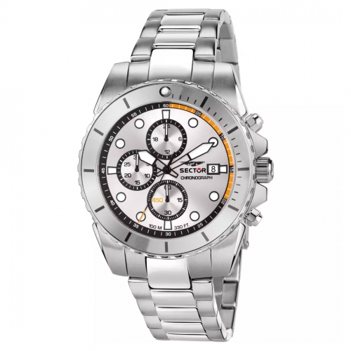 Sector 450 43mm chr silverwht dial br ss
