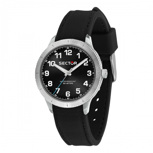 Sector 270 37mm 3h black dial black strap