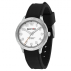 Sector 270 37mm 3h white dial black strap