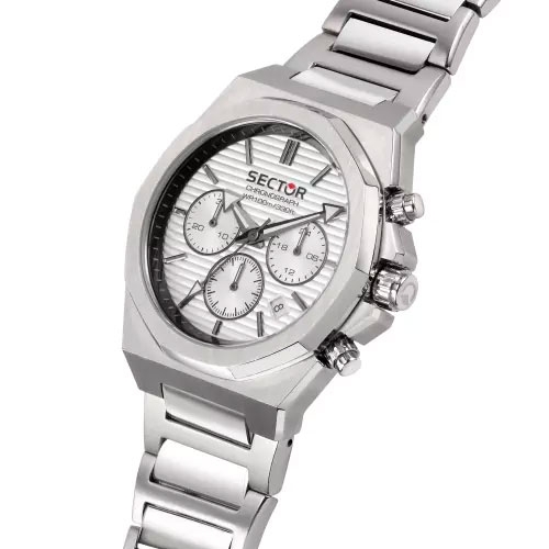 Sector 960 43mm chr white silver dial br ss maschile R3273628004
