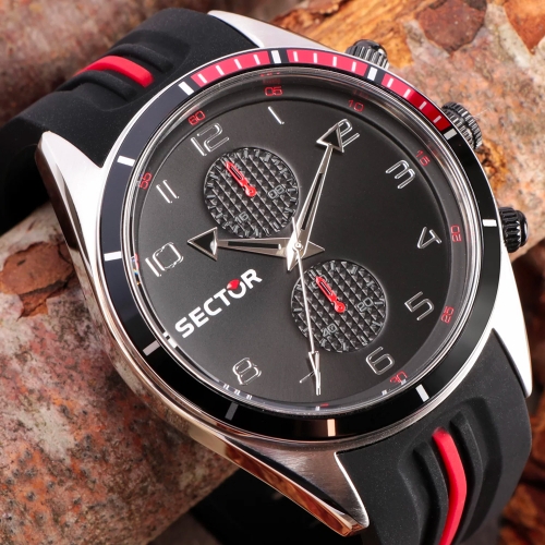 Sector 770 44mm mult black dial black+red strap uomo R3251516003