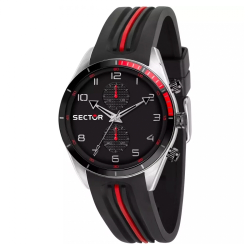 Sector 770 44mm mult black dial black+red strap uomo R3251516003