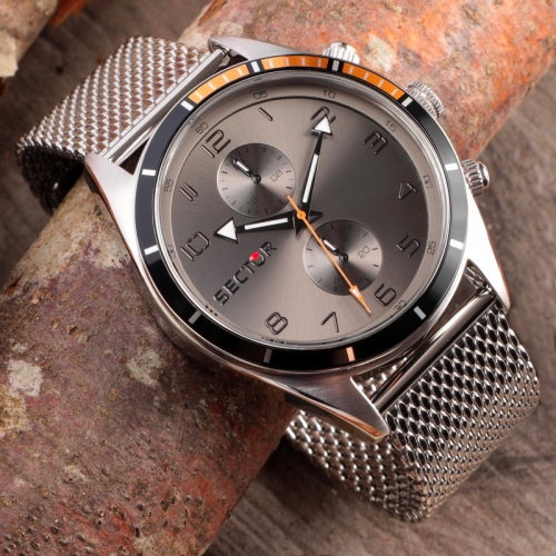Sector 770 44mm mult gun dial mesh br ss maschile R3253516005
