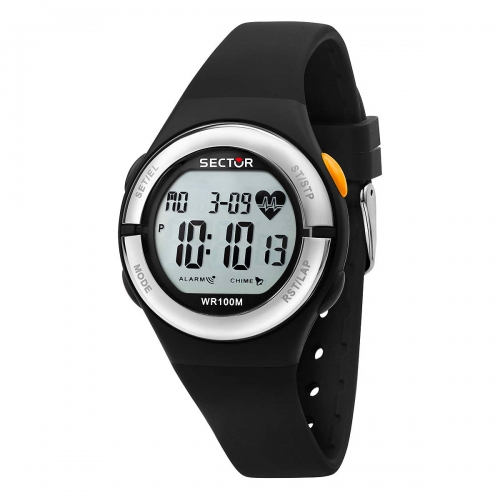 Sector Ex-25 38mm digital black dial blk sil st maschile