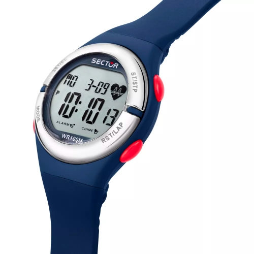 Sector Ex-25 38mm digital blue dial blue sil st maschile