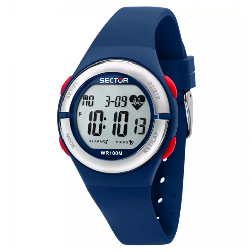 Sector Ex-25 38mm digital blue dial blue sil st maschile