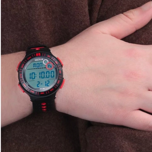 Sector Ex-23 44mm digital black+red strap uomo R3251512002