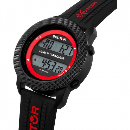 Sector Ex-17 44mm digital blackred strap