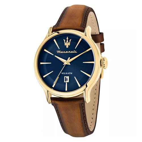 Orologio MASERATI uomo Epoca data pelle marrone...