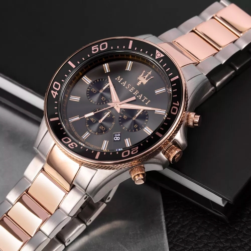 Maserati Sfida 44mm chr gun dial br ss+rg
