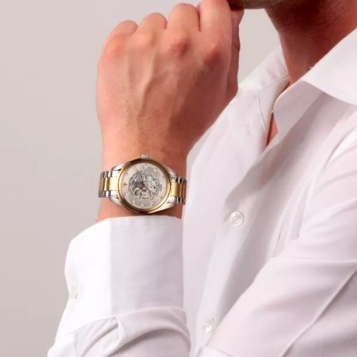 Maserati Traguardo 45mm auto white dial br ss+yg