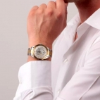 Maserati Traguardo 45mm auto white dial br ss+yg