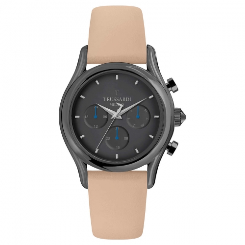 Trussardi T-light 43mm multi d.gun dial clay st