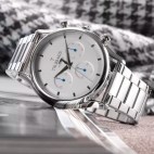 Trussardi T-light 43mm multi wsilver dial br ss