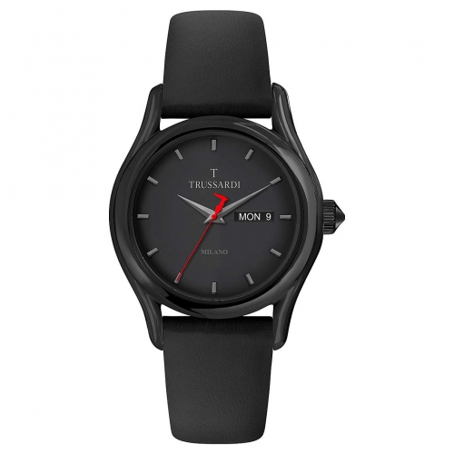 Trussardi T-light 43mm 3h black dial black st