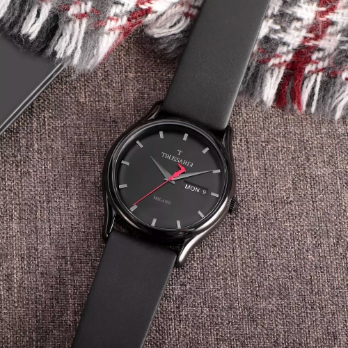 Trussardi T-light 43mm 3h black dial black st