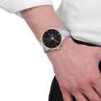 Trussardi T-complicity 45mm chr black dial br ss