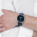 Trussardi T-complicity 41mm 3h blue dial blue stra