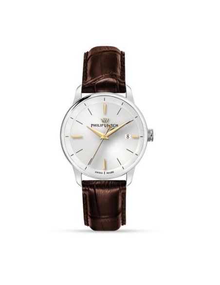 Philip Watch Anniversary 40mm 3h wht sunr dial brw st