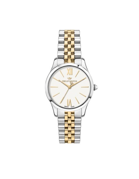 Philip Watch Grace 32mm 3h white silver dial br yg+ss