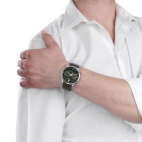 Trussardi T-genus 40mm chr green dial black strap