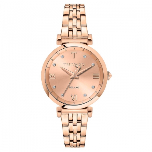 Trussardi T-twelve 34mm 3h rose gold dial br rg