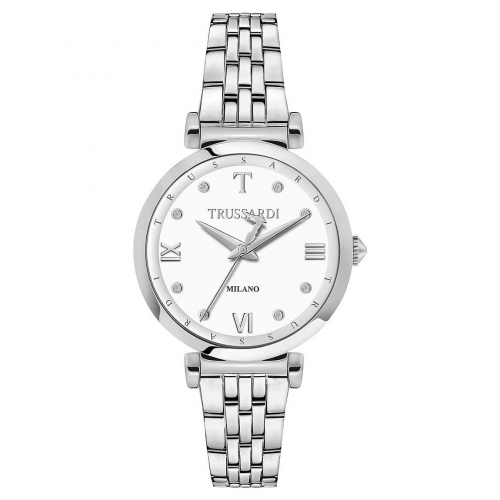 Trussardi T-twelve 34mm 3h white dial br ss
