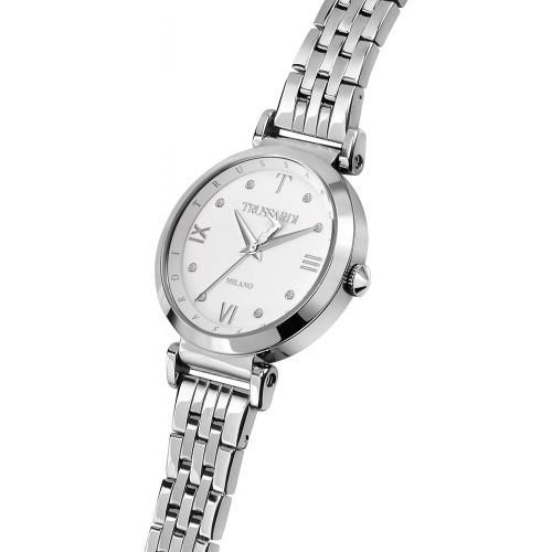 Trussardi T-twelve 34mm 3h white dial br ss