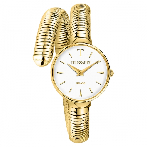 Trussardi T-lissom 28mm 2h white dial yg br