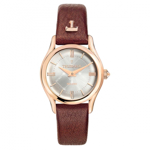 Trussardi T-light 32mm 2h w/silver dial brown st