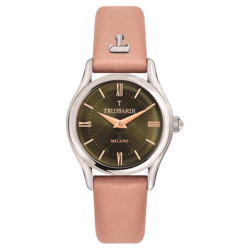 Trussardi T-light 32mm 2h green dial pink st