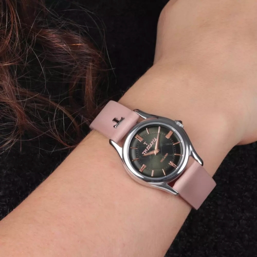 Trussardi T-light 32mm 2h green dial pink st