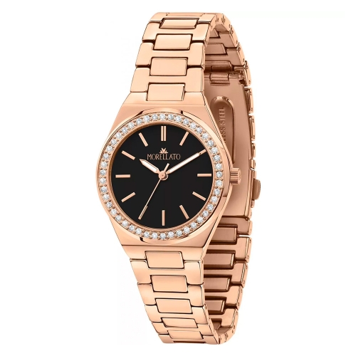 Morellato Ego 33mm 3h black dial br rg