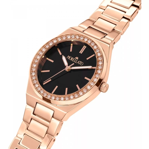 Morellato Ego 33mm 3h black dial br rg