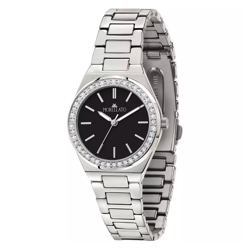 Morellato Ego 33mm 3h black dial br ss