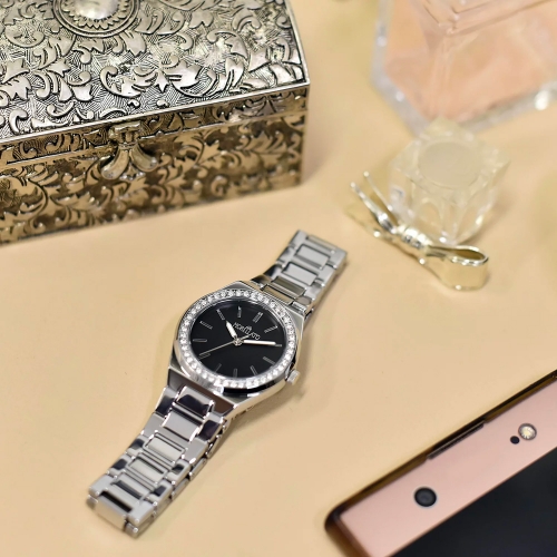 Morellato Ego 33mm 3h black dial br ss