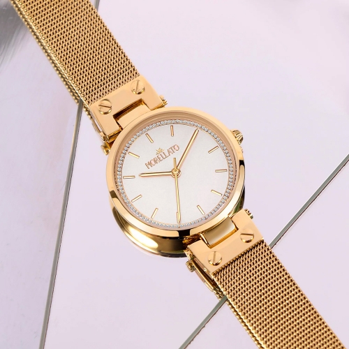 Morellato Shine 30mm 3h white dial mesh br yg femminile